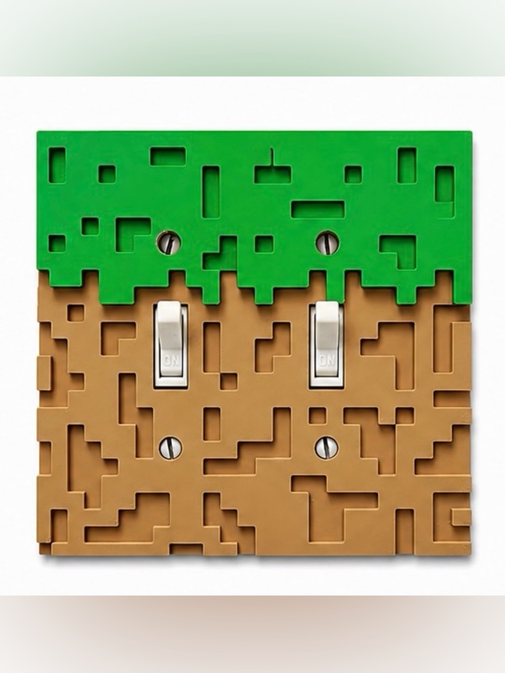 2/$25 3D Printed Minecraft Grass Block Double Light Switch Cover
